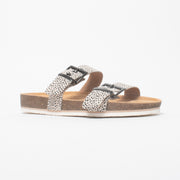 Frankie4 Sandy III Leopard Spot Print Sandal front. Size 11 womens shoes