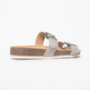 Frankie4 Sandy III Leopard Spot Print Sandal back. Size 12 womens shoes