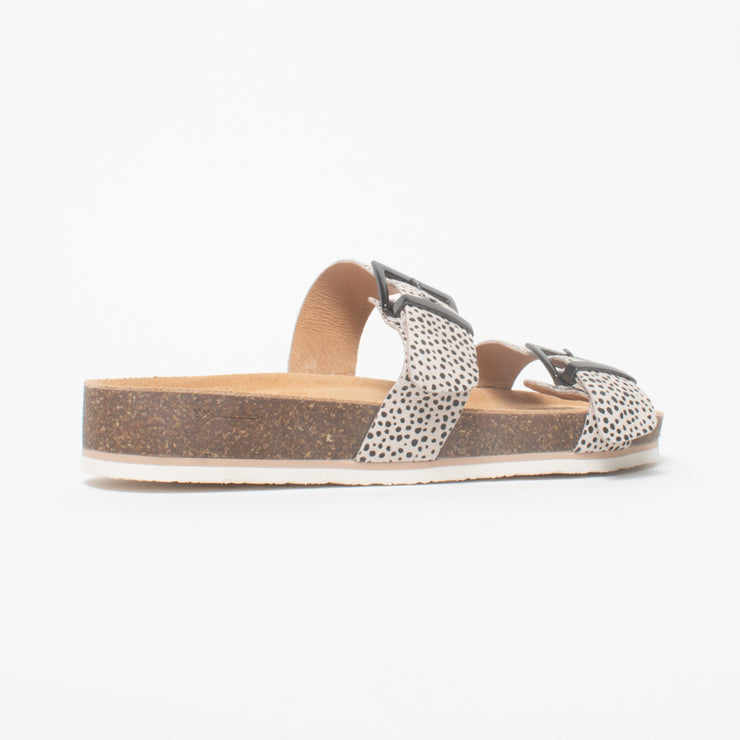 Frankie4 Sandy III Leopard Spot Print Sandal back. Size 12 womens shoes