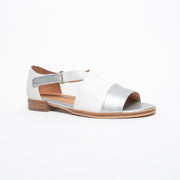 Bresley Sanya White Silver Sandal front. Size 43 womens shoes