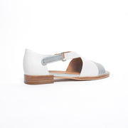 Bresley Sanya White Silver Sandal back. Size 44 womens shoes
