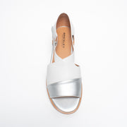 Bresley Sanya White Silver Sandal top. Size 46 womens shoes