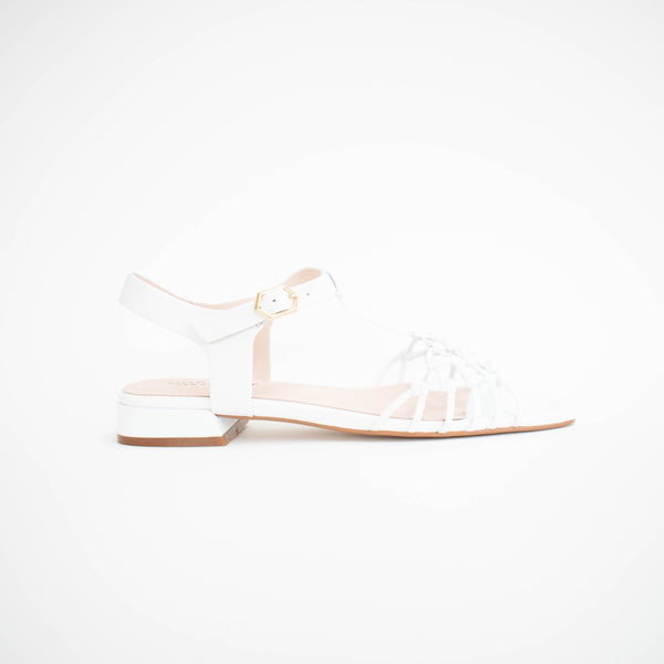 Bresley Sarine White Sandals side. Size 42 womens shoes