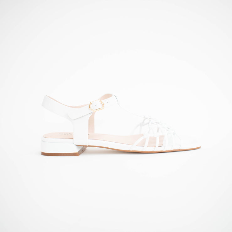 Bresley Sarine White Sandals side. Size 42 womens shoes