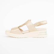 Ziera Sasson Gold Sparks Sandal inside. Size 42 womens shoes