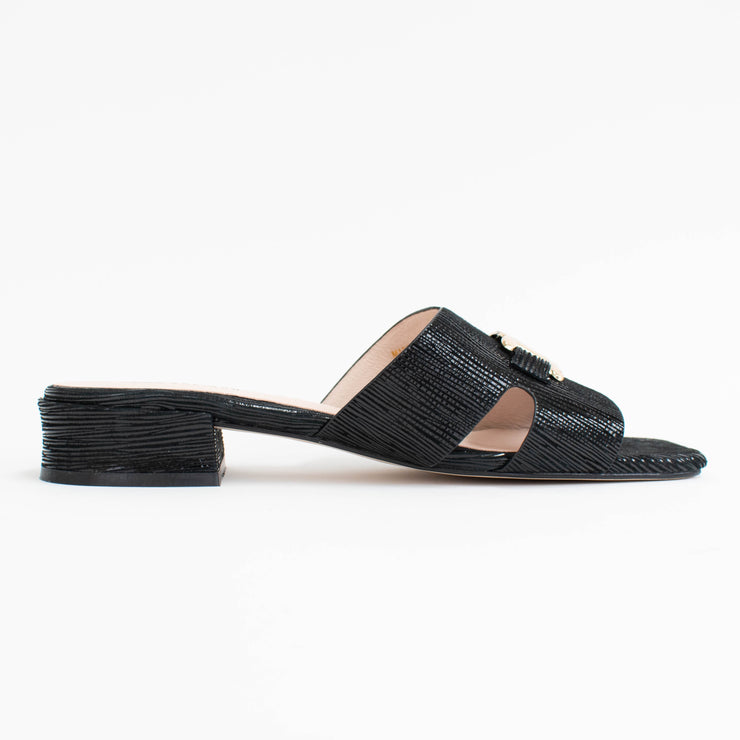 Bresley Scread Black Shimmer Sandals side. Size 42 womens shoes