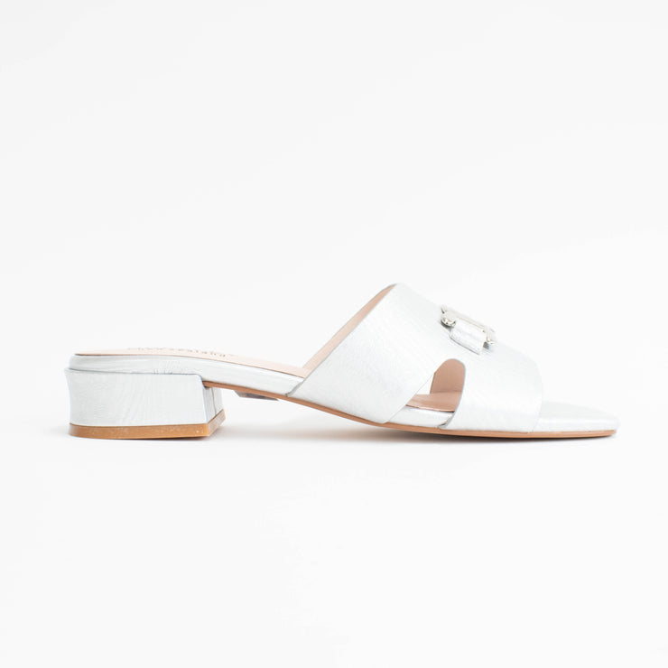 Bresley Scread Soft Silver Snake sandals side. Size 42 womens shoes