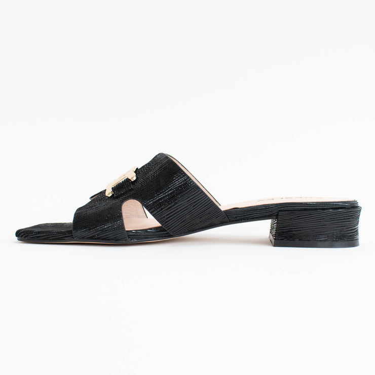 Bresley Scread Black Shimmer Sandals inside. Size 45 womens shoes