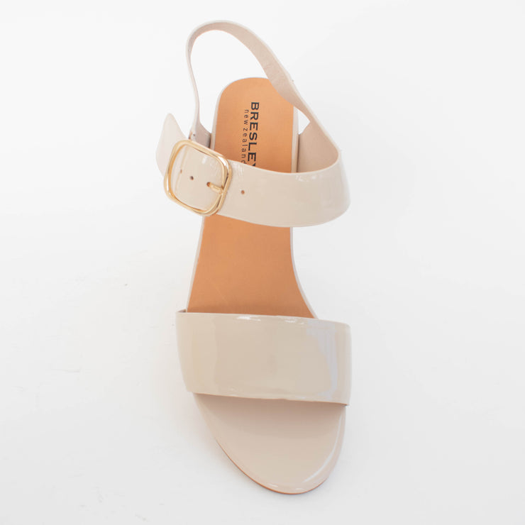 Bresley Scribe Nude Patent Sandal top. Size 42 womens shoes