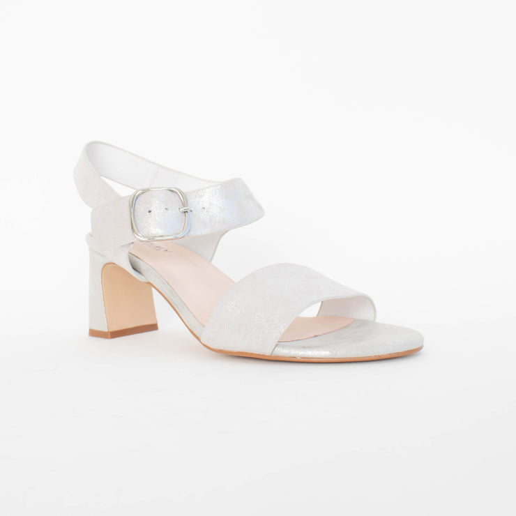 Bresley Scribe Silver Mottle Sandal front. Size 43 womens shoes