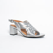 Bresley Shirazi Silver Sandal front. Size 43 womens shoes