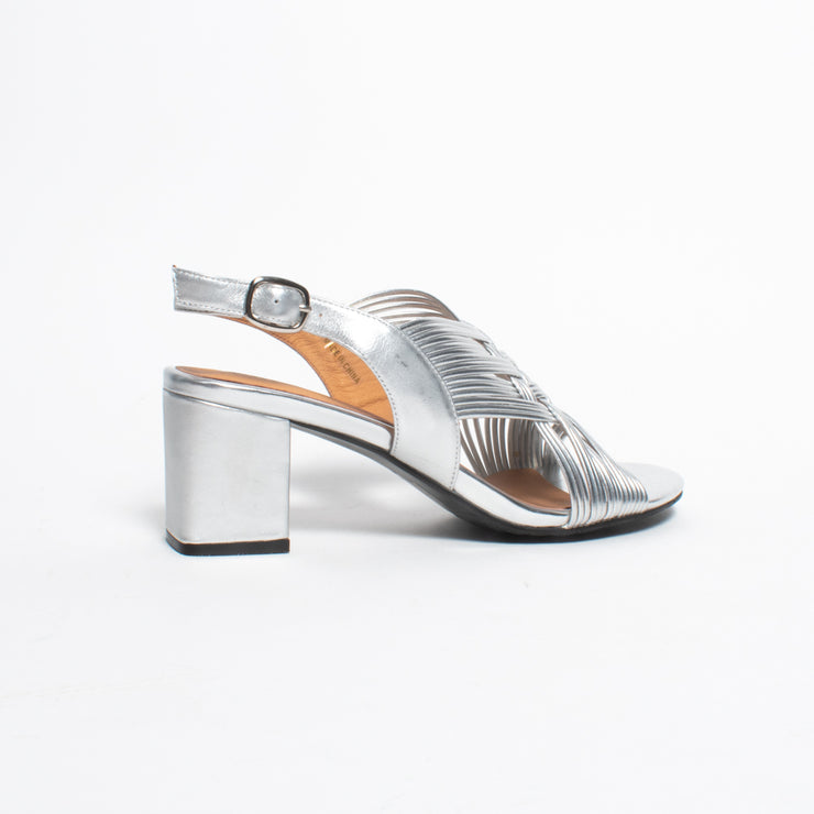 Bresley Shirazi Silver Sandal back. Size 44 womens shoes