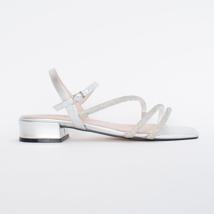 Bresley Sippa Silver Sandal side. Size 42 womens shoes