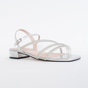 Bresley Sippa Silver Sandal front. Size 43 womens shoes