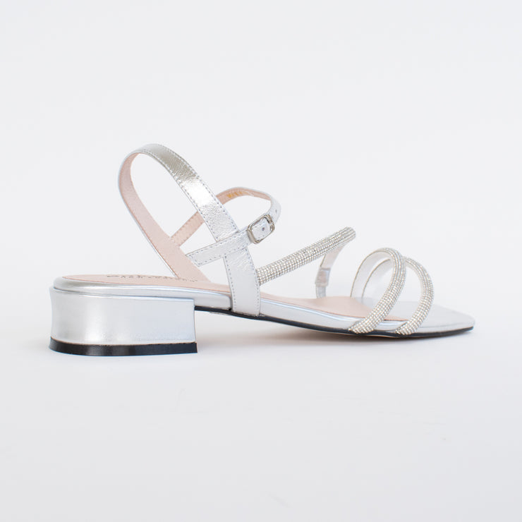 Bresley Sippa Silver Sandal back. Size 44 womens shoes