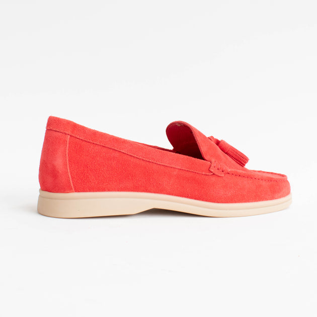 Bresley Skater Red Suede Loafers | Womens Big EU Sizes 42 43 44 45 46 ...