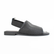 Bresley Snob Black Weave Sandal side. Size 42 womens shoes