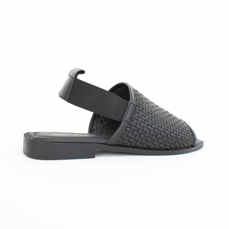 Bresley Snob Black Weave Sandal back. Size 44 womens shoes
