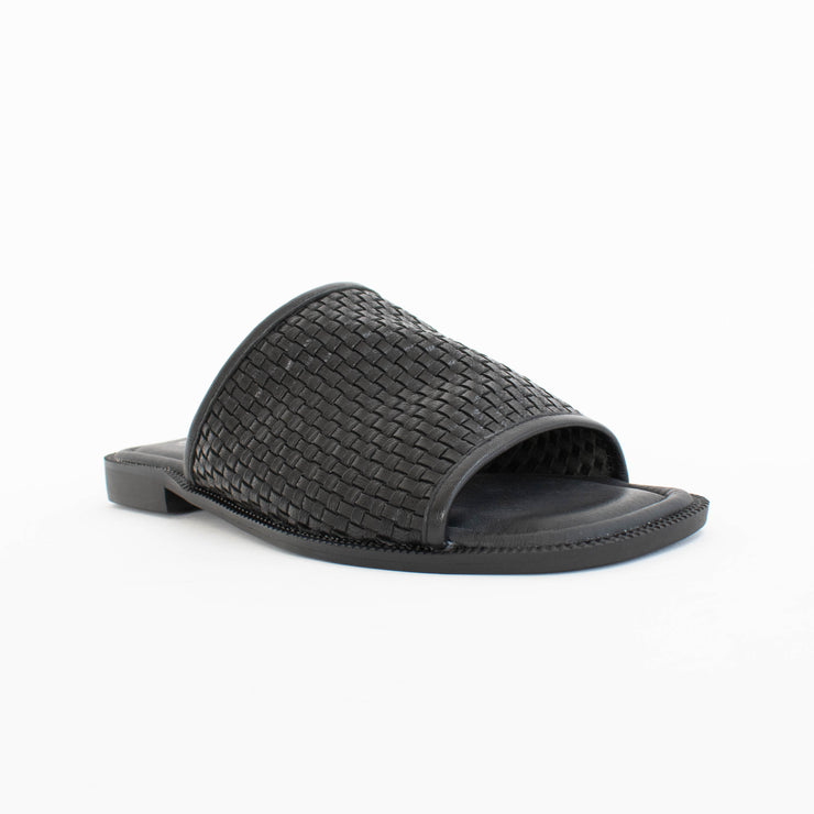 Bresley Sooty Black Weave Sandals front. Size 43 womens shoes