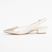 Chrissie Stacy Metallic Gold Shoes inside. Size 45 womens shoes
