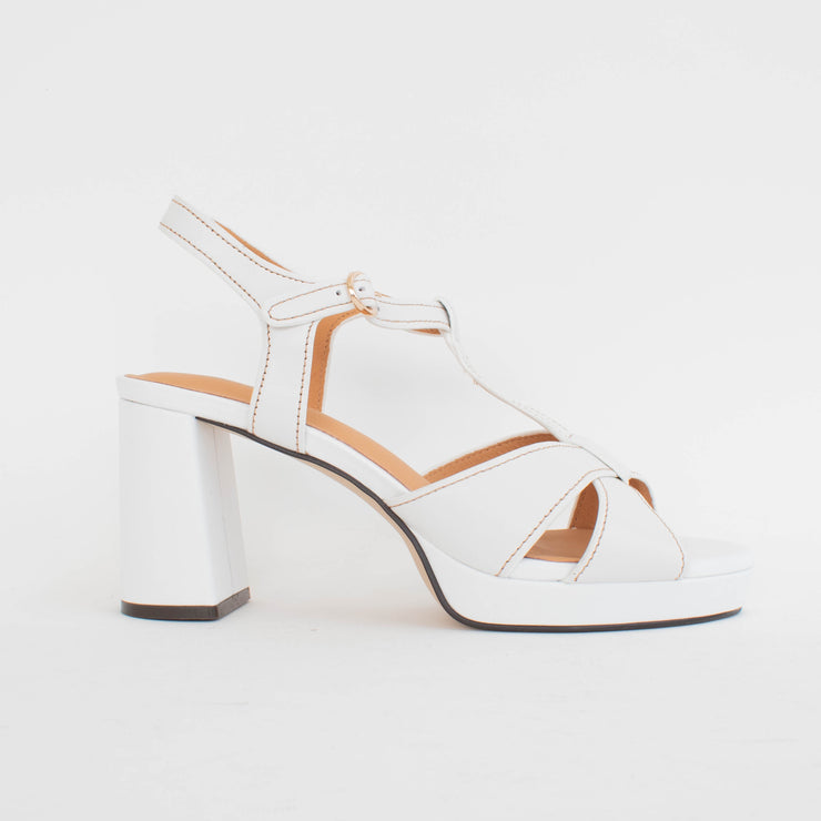 Bresley Stefani White Sandals side. Size 42 womens shoes