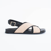 Chrissie Sunday Raffia Natural Sandal side. Size 42 womens shoes