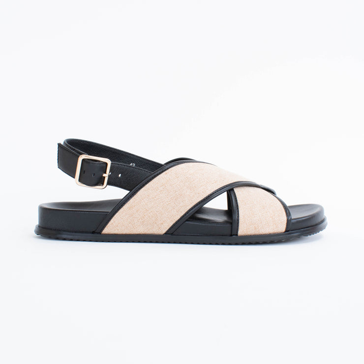 Chrissie Sunday Raffia Natural Sandal side. Size 42 womens shoes