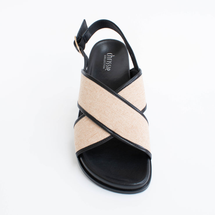 Chrissie Sunday Raffia Natural Sandal top. Size 46 womens shoes