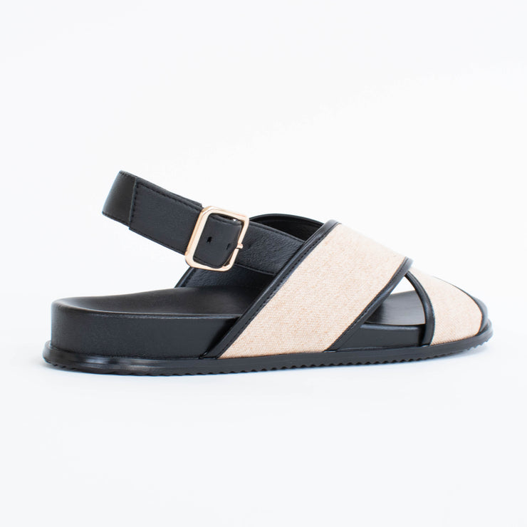 Chrissie Sunday Raffia Natural Sandal back. Size 44 womens shoes