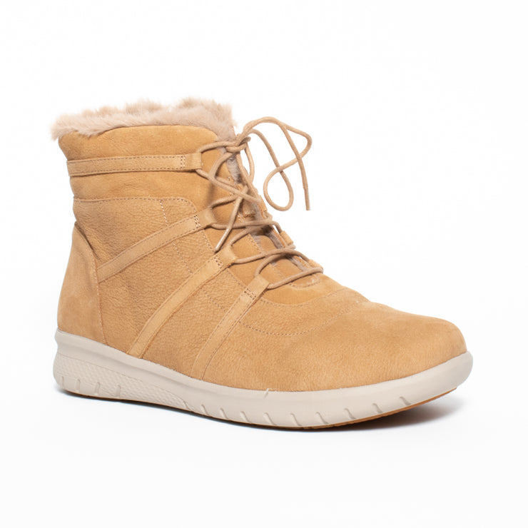 Ziera Susie Sand Beige Fur Ankle Boot front. Size 43 womens shoes