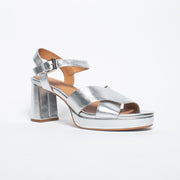 Bresley Sway Silver Sandal front. Size 43 womens shoes
