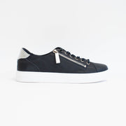 Rilassare Tatum Navy Silver Sneakers side. Size 42 womens shoes