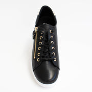 Rilassare Temi Black Gold Sneaker top. Size 46 womens shoes
