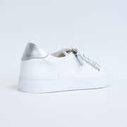 Rilassare Temi White Silver Sneakers back. Size 44 womens shoes