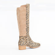 Django and Juliette Tetley Leopard Print Long Boot back. Size 44 womens shoes