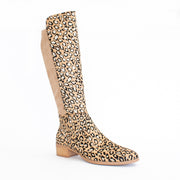 Django and Juliette Tetley Leopard Print Long Boot front. Size 43 womens shoes