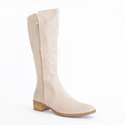 Django and Juliette Tierney Almond Long Boot front. Size 43 womens shoes