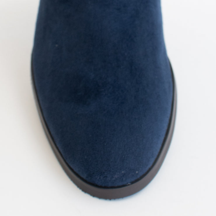 Django and Juliette Timothie Navy Stretch Suede Long Boot toe. Size 46 womens shoes