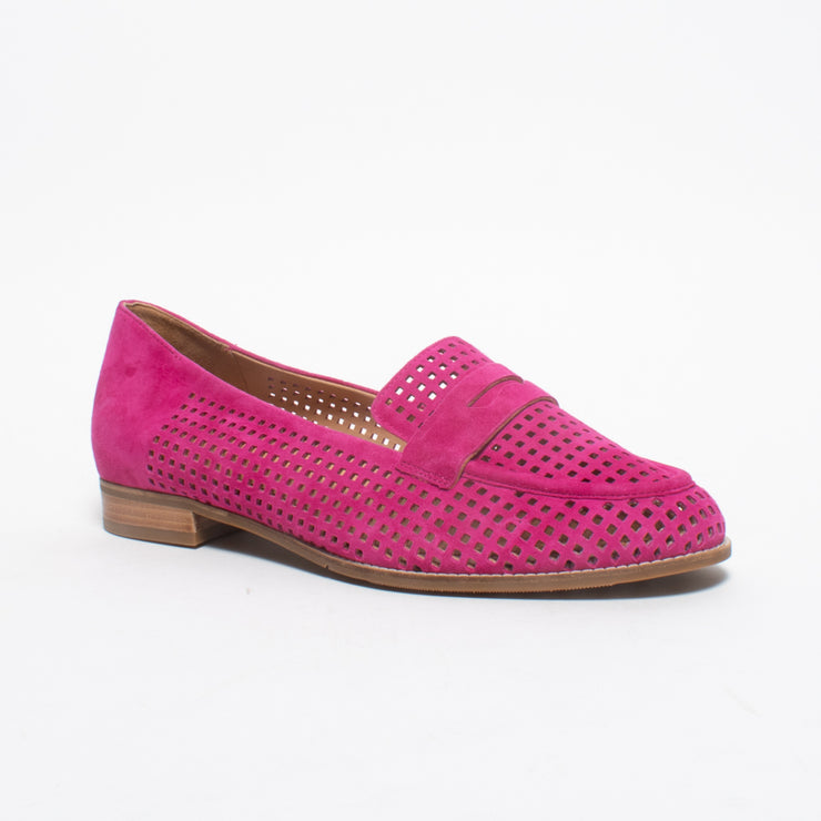Ziera Toppiey Fuchsia Suede Loafer front. Size 43 womens shoes