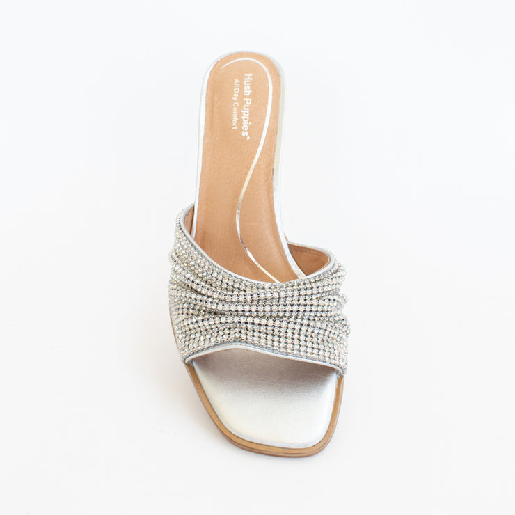 Hush Puppies Treasure Silver Rhinestone Sandals top. Size 10 womens shoes