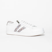 Cabello Ultimate White Leopard Print Sneaker front. Size 43 womens shoes