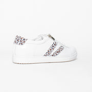 Cabello Ultimate White Leopard Print Sneaker back. Size 44 womens shoes
