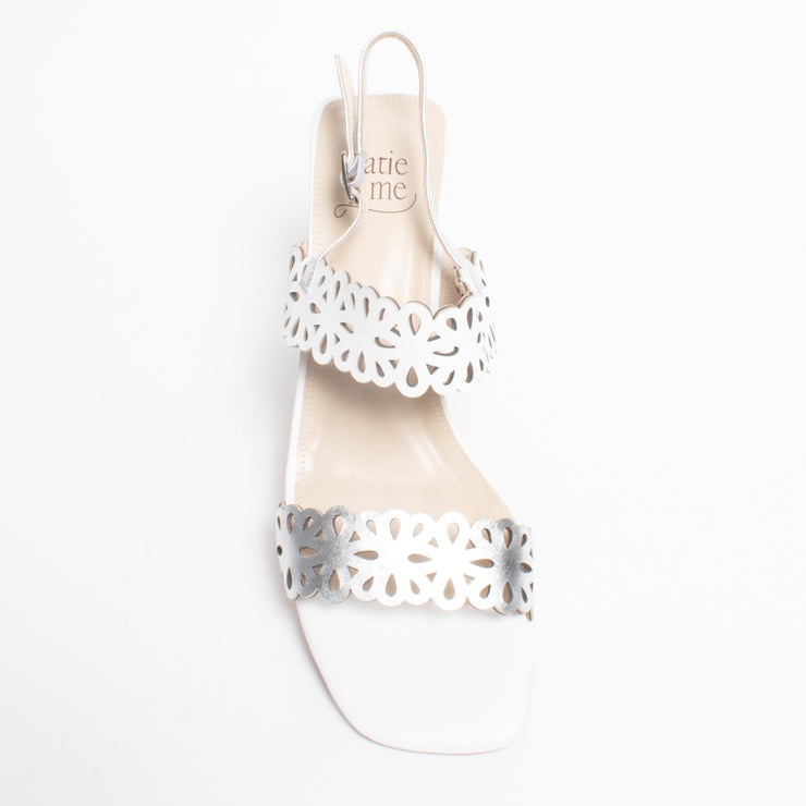 Katie N Me Unna White Kid Sandal top. Size 46 womens shoes