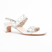 Katie N Me Unna White Kid Sandal front. Size 43 womens shoes