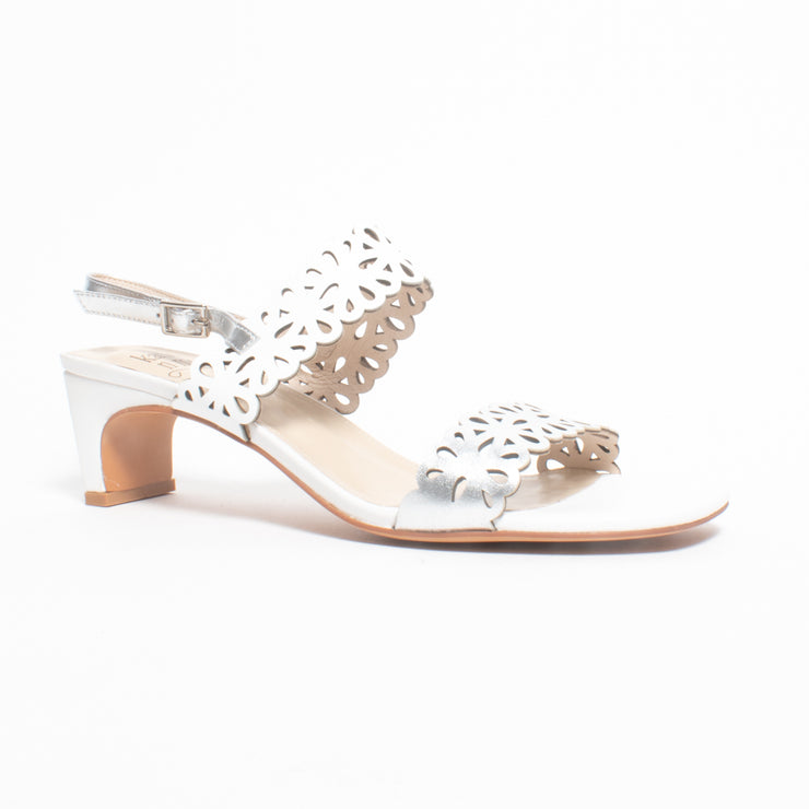 Katie N Me Unna White Kid Sandal front. Size 43 womens shoes