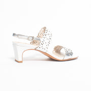 Katie N Me Unna White Kid Sandal back. Size 44 womens shoes
