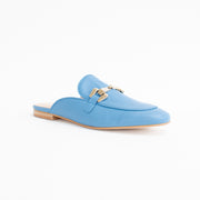 Dansi Valencia Blue Mules front. Size 43 womens shoes