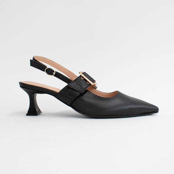 Babouche Lifestyle Veerle Black Shoes side. Size 42 womens shoes