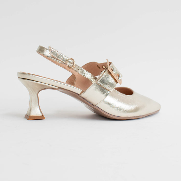 Babouche Lifestyle Veerle Gold Shoes back. Size 44 womens shoes