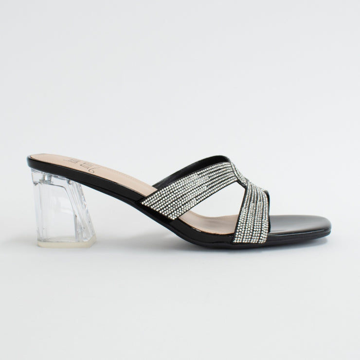 KatieNMe Voyage Black Sandals side. Size 42 womens shoes